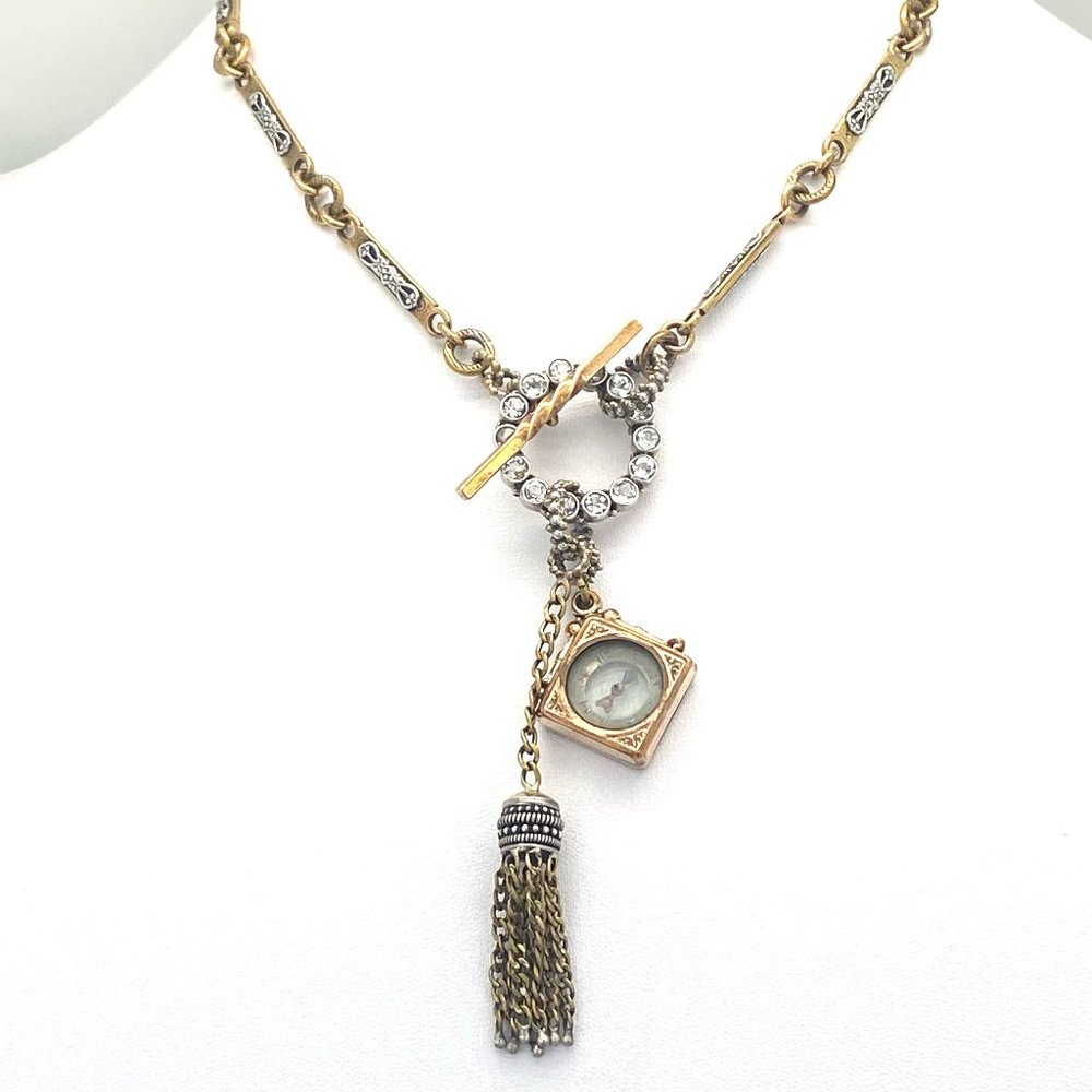 One of a kind Mars and Valentine Vintage Compass Necklace